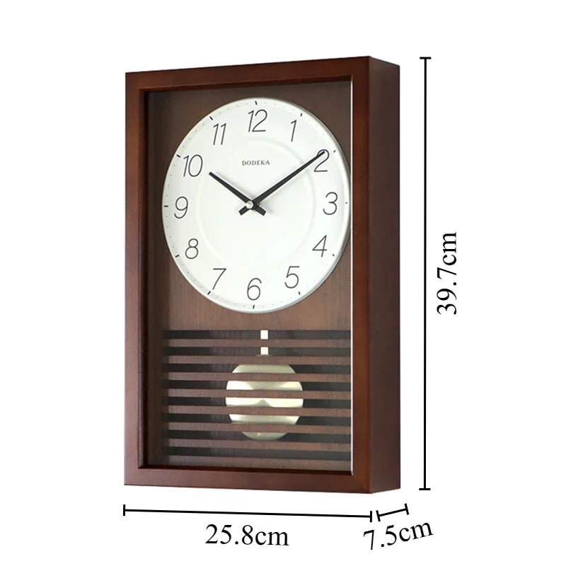 Wood Retro Wall Clock Living Room Pendulum Clocks Vintage Art Watches Rectangle Creative Desk Watch Room Design Home Decoration